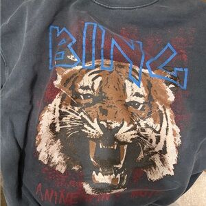 Anine Bing Charcoal Sweatshirt with Red Graphic